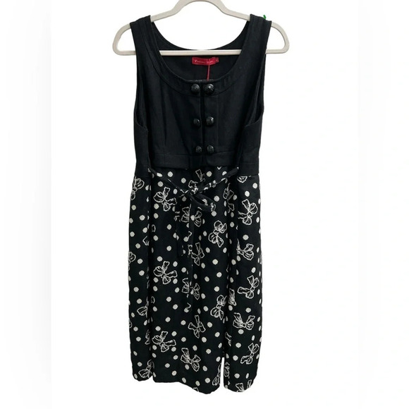 Polkadot bow black and white dress - Picture 1 of 3